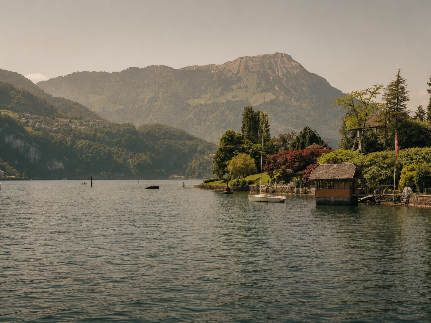 Collection of lake posters featuring scenic lakeside destinations in Switzerland and Austria