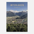 Interlaken Poster featuring panoramic views between Lake Thun and Lake Brienz in Switzerland