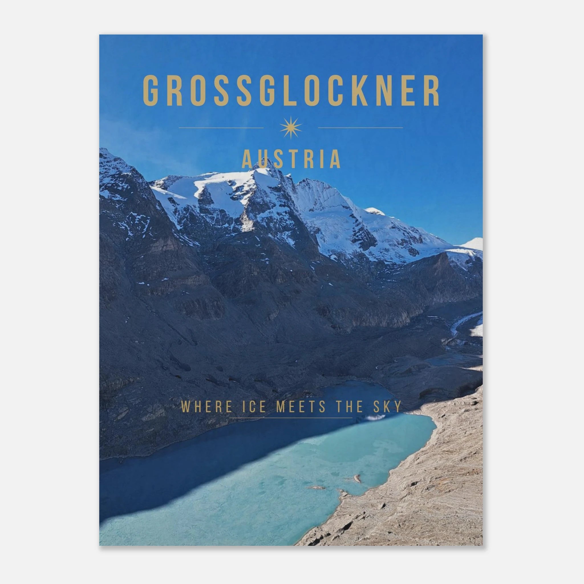 Grossglockner Poster displayed as Austrian Alps wall art in a modern interior