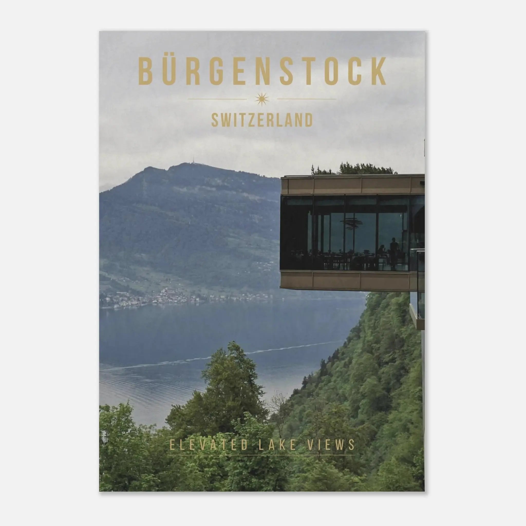 Bürgenstock Poster featuring panoramic views over Lake Lucerne in Switzerland