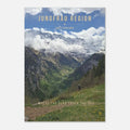 Jungfrau Region Poster featuring dramatic Swiss Alps peaks and alpine valley scenery