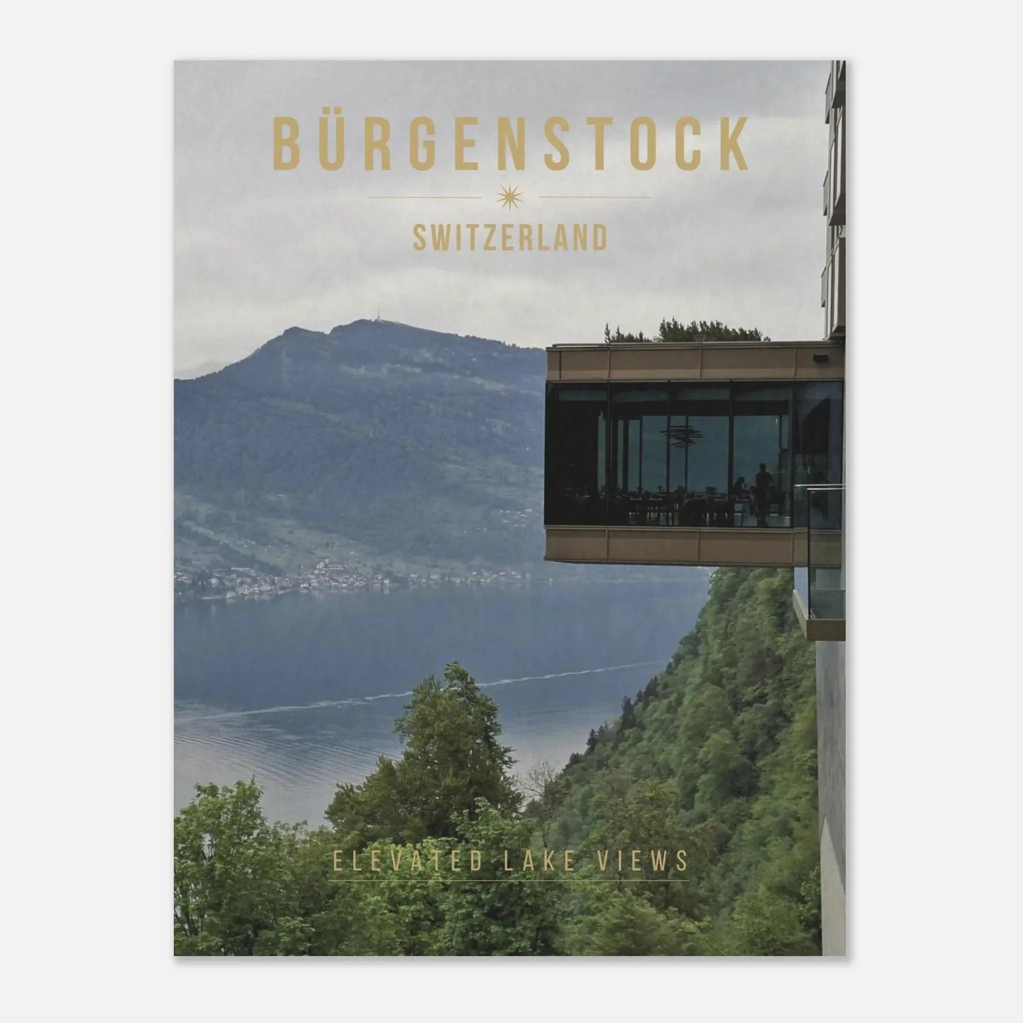 Bürgenstock Poster featuring panoramic views over Lake Lucerne in Switzerland