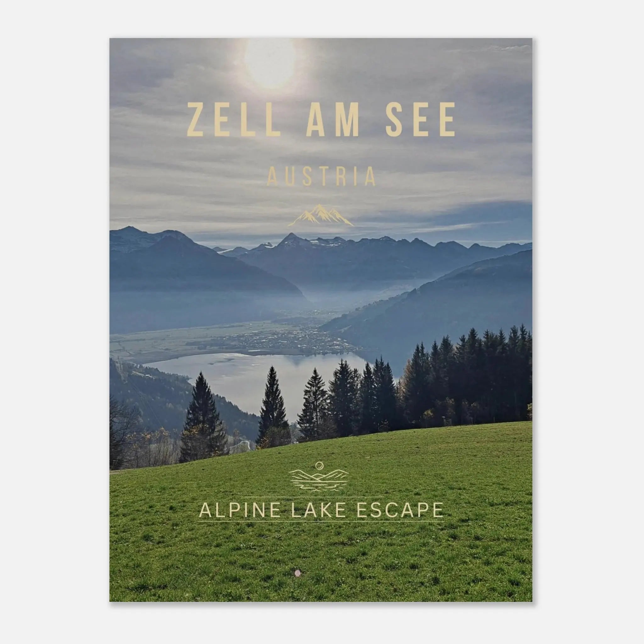Zell am See Poster featuring panoramic views of Lake Zell and the Austrian Alps