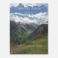 Jungfrau Region Poster featuring dramatic Swiss Alps peaks and alpine valley scenery