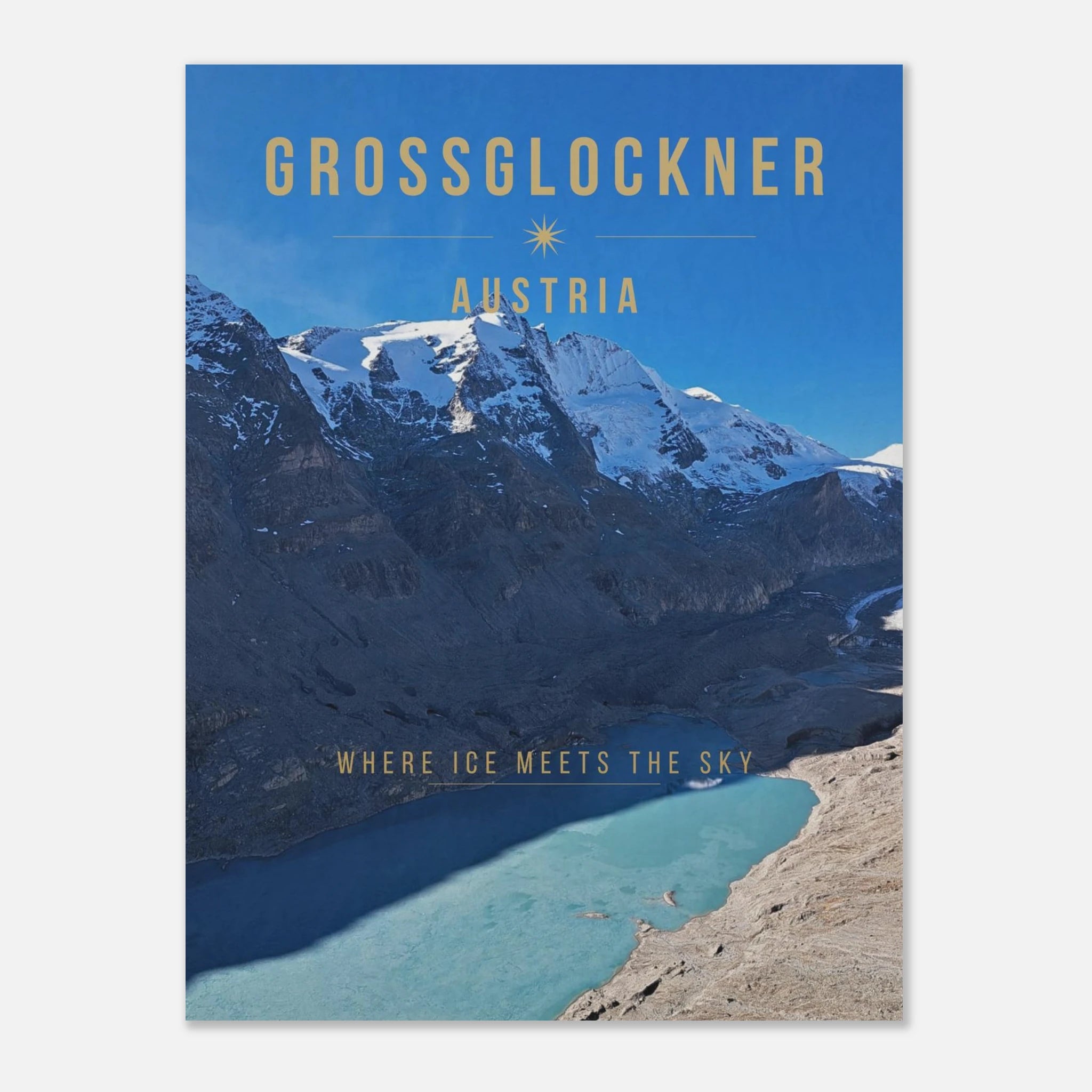 Grossglockner Austria Poster showcasing glaciers, mountains, and alpine scenery